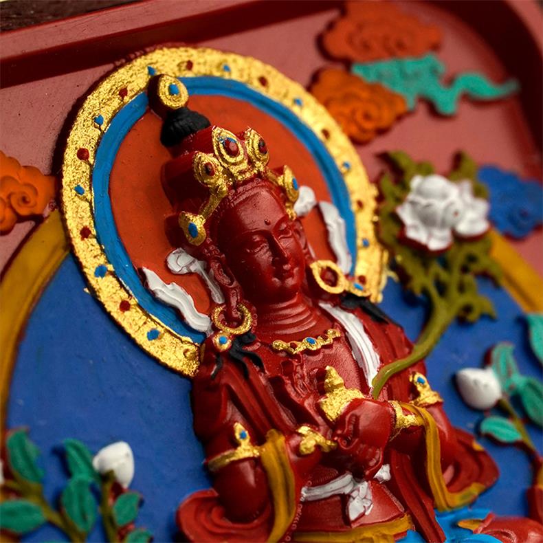 Wisdom and Virtue, Bodhisattva's Blessing, with Cinnabar Cinnabar Tangka Pushyun Manjushri Bodhisattva Lifelong Buddha Pendant