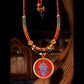 Coarse mineral sand contains blessings, auspicious heavenly mother pure hand-painted thangka pendant