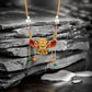 Peace and prosperity, flood of blessings 925 silver enameled gold-winged roc bird pendant