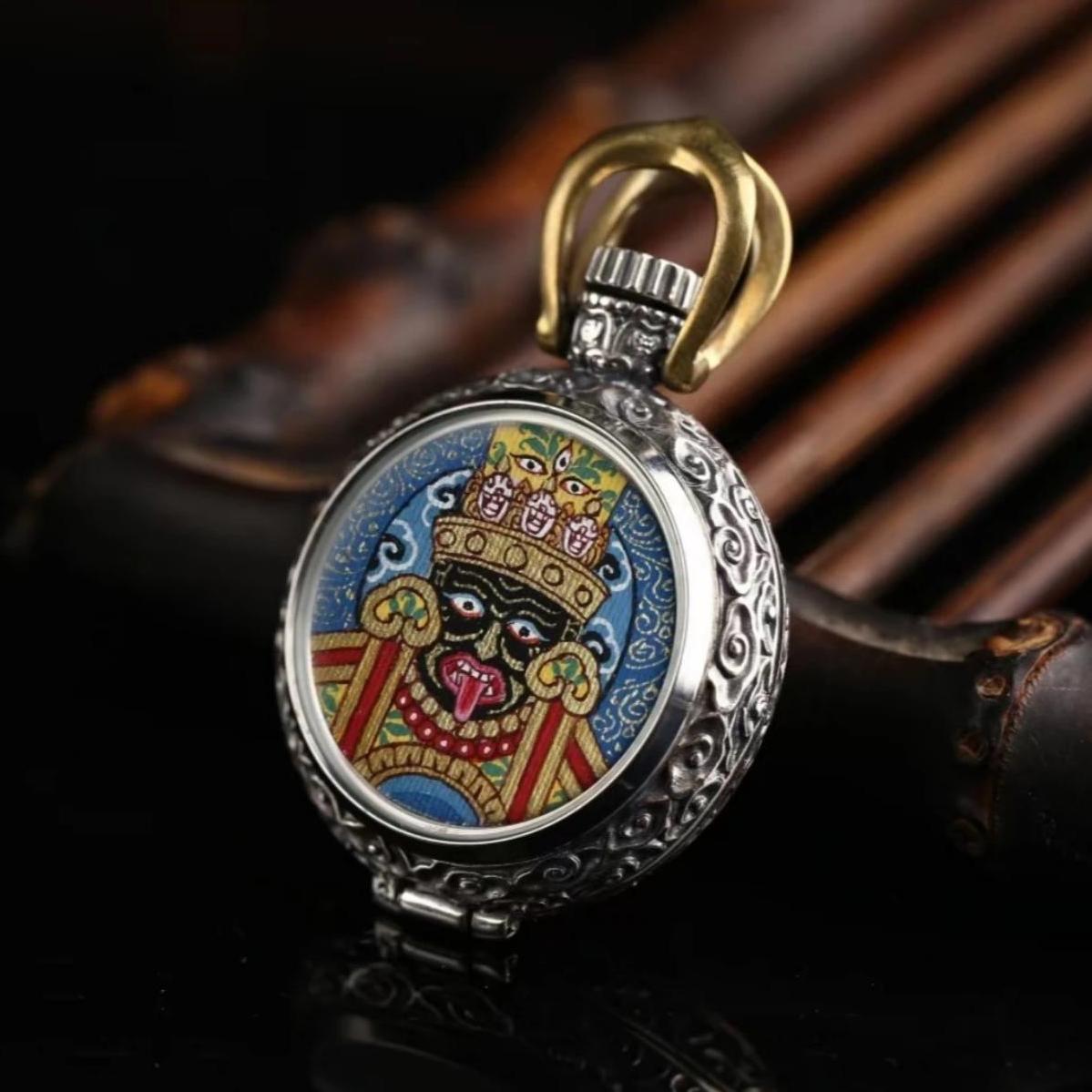 Hand-painted thangka in S925 sterling silver, blessed by God, auspicious with you