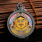 Yellow God of Fortune blessing, fortune and prosperity, S925 silver ethnic style hand-painted yellow god of fortune thangka pendant