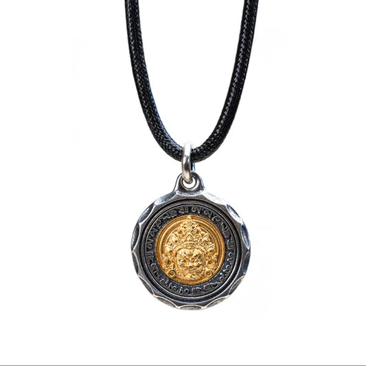 Inviting wealth and prosperity, warding off evil spirits and keeping you safe 925 Silver Yellow God of Wealth Necklace Pendant