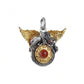 Ward off evil, good luck 925 silver gold winged roc bird inlaid plate bead necklace pendant