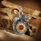Ward off evil, good luck 925 silver gold winged roc bird inlaid plate bead necklace pendant