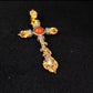 Ward off evil spirits, career success 925 Silver Wisdom Sword Inlaid Plate Bead Necklace Pendant