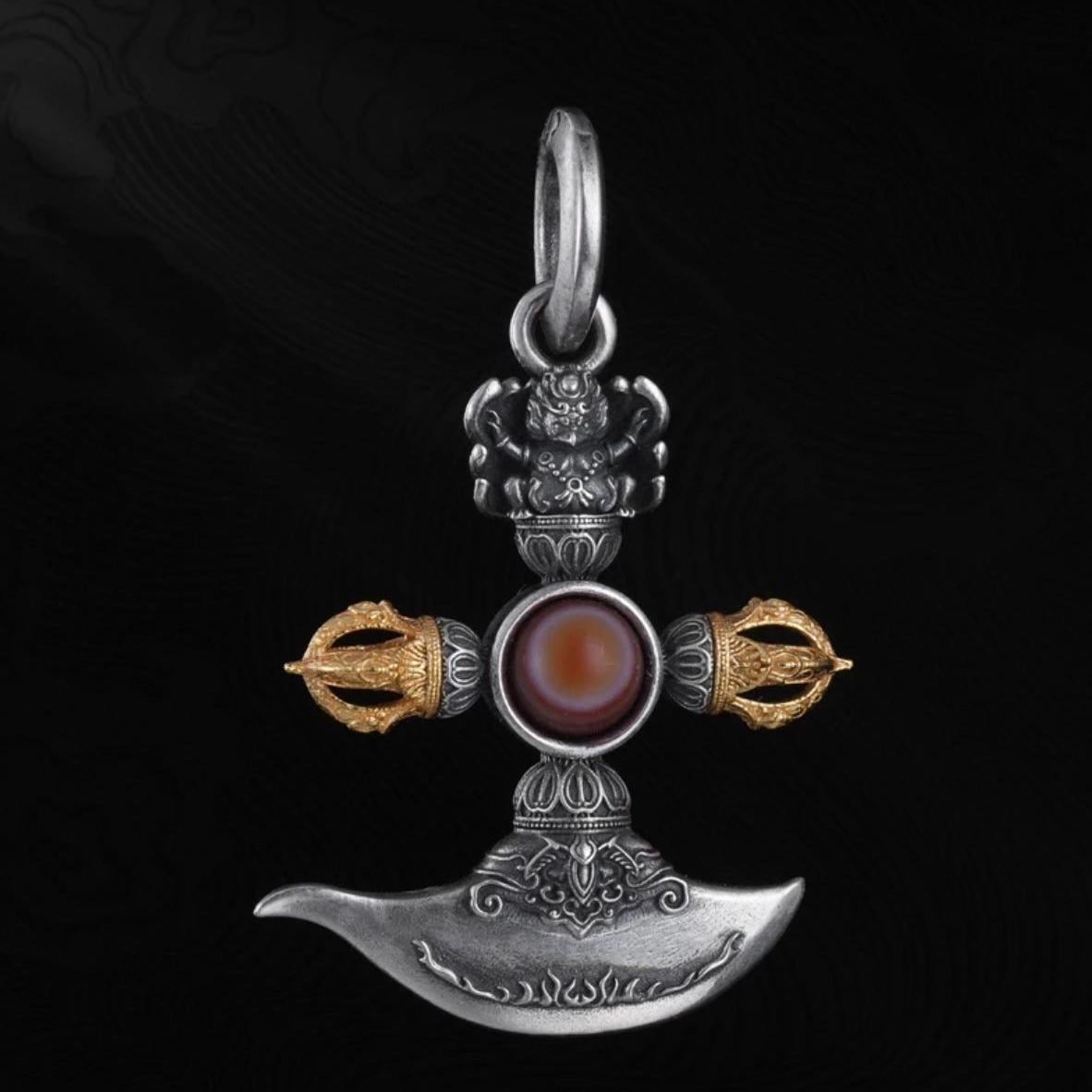 Ward off evil spirits to protect peace, good luck 925 silver products roc bird inlaid plate bead necklace pendant