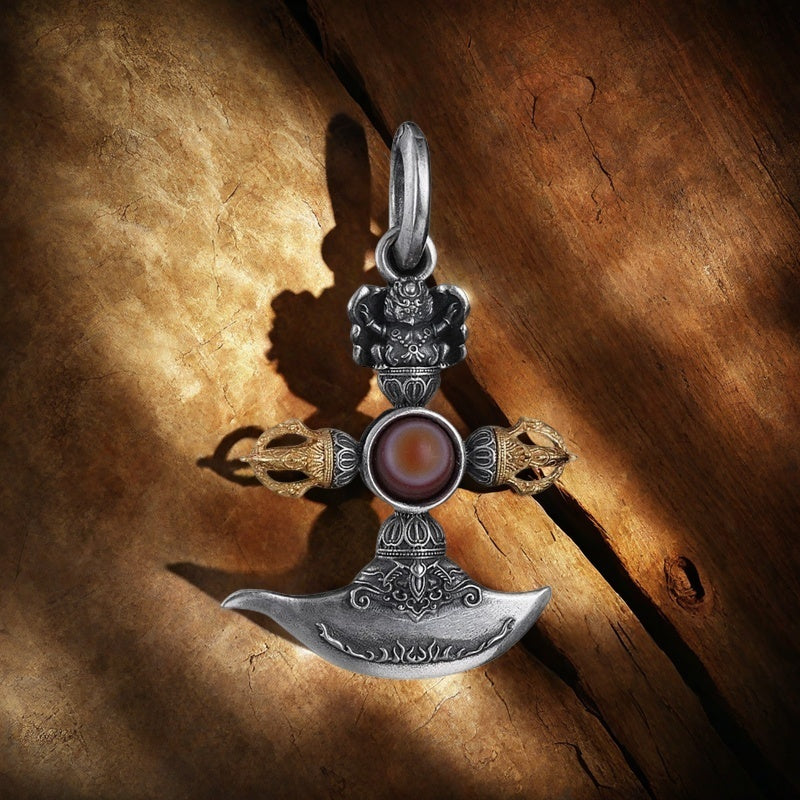 Ward off evil spirits to protect peace, good luck 925 silver products roc bird inlaid plate bead necklace pendant