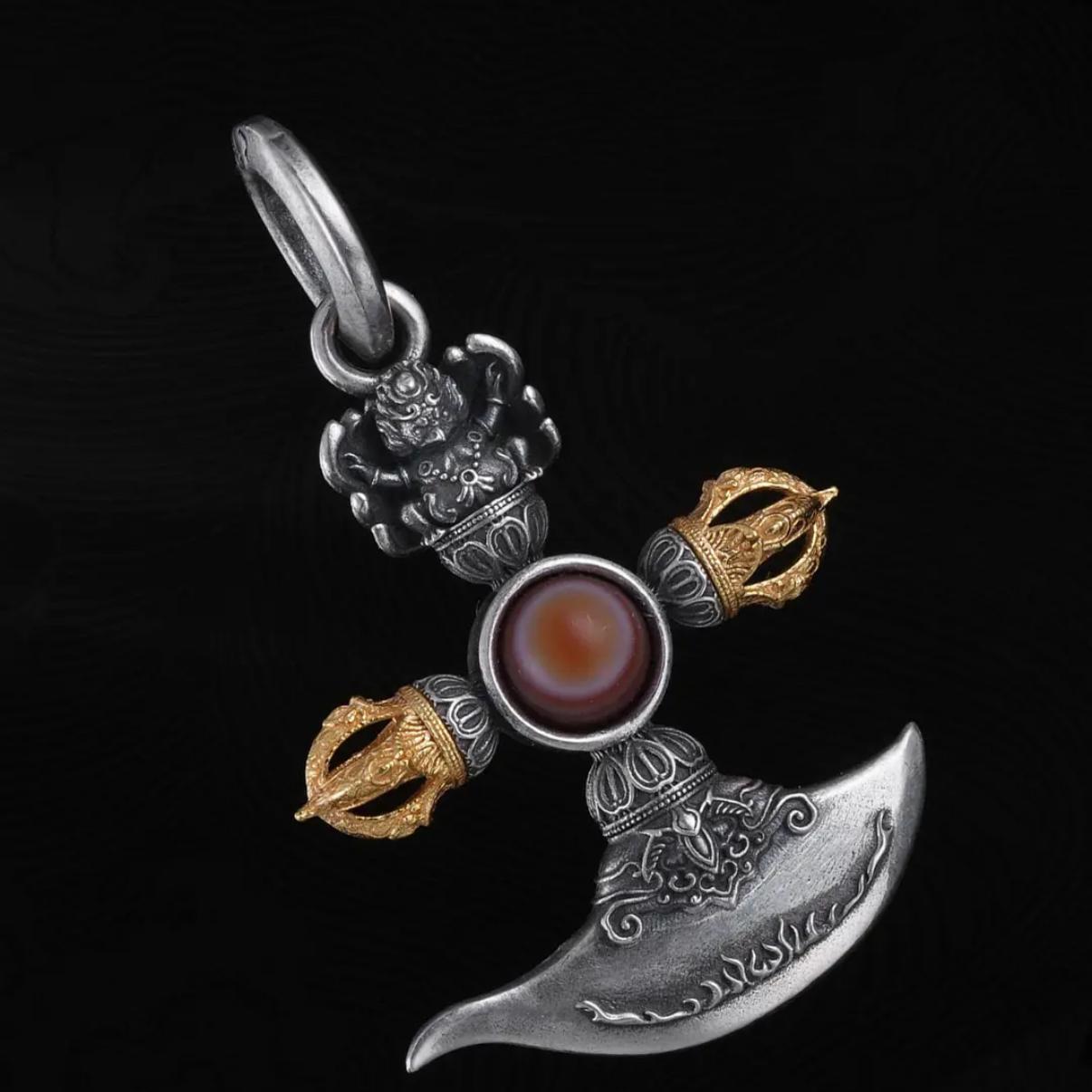 Ward off evil spirits to protect peace, good luck 925 silver products roc bird inlaid plate bead necklace pendant