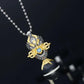 Auspicious peace, great prospects 925 silver roc goldfinch bird plate bead necklace pendant