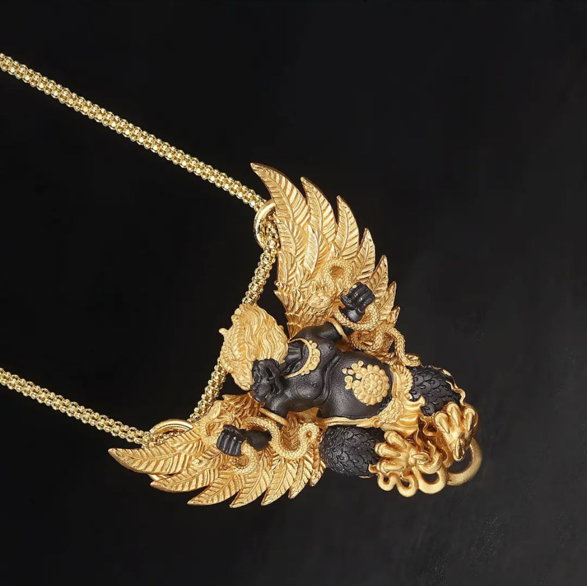 Blessing peace, career take off 925 silver products enamel color gold wing roc bird necklace pendant