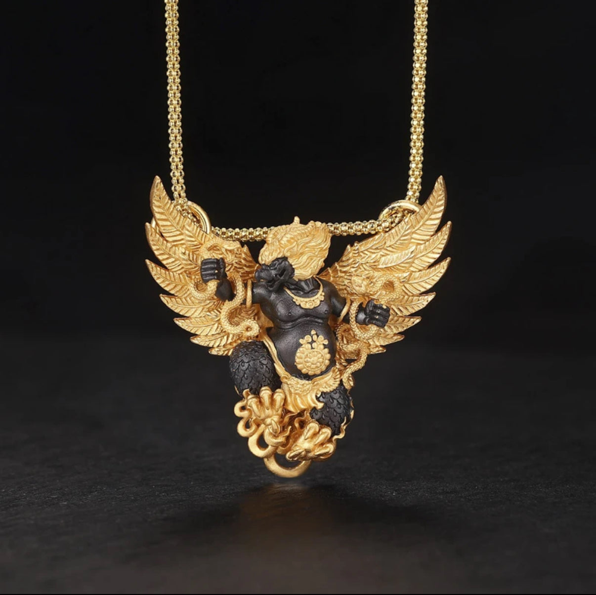 Blessing peace, career take off 925 silver products enamel color gold wing roc bird necklace pendant
