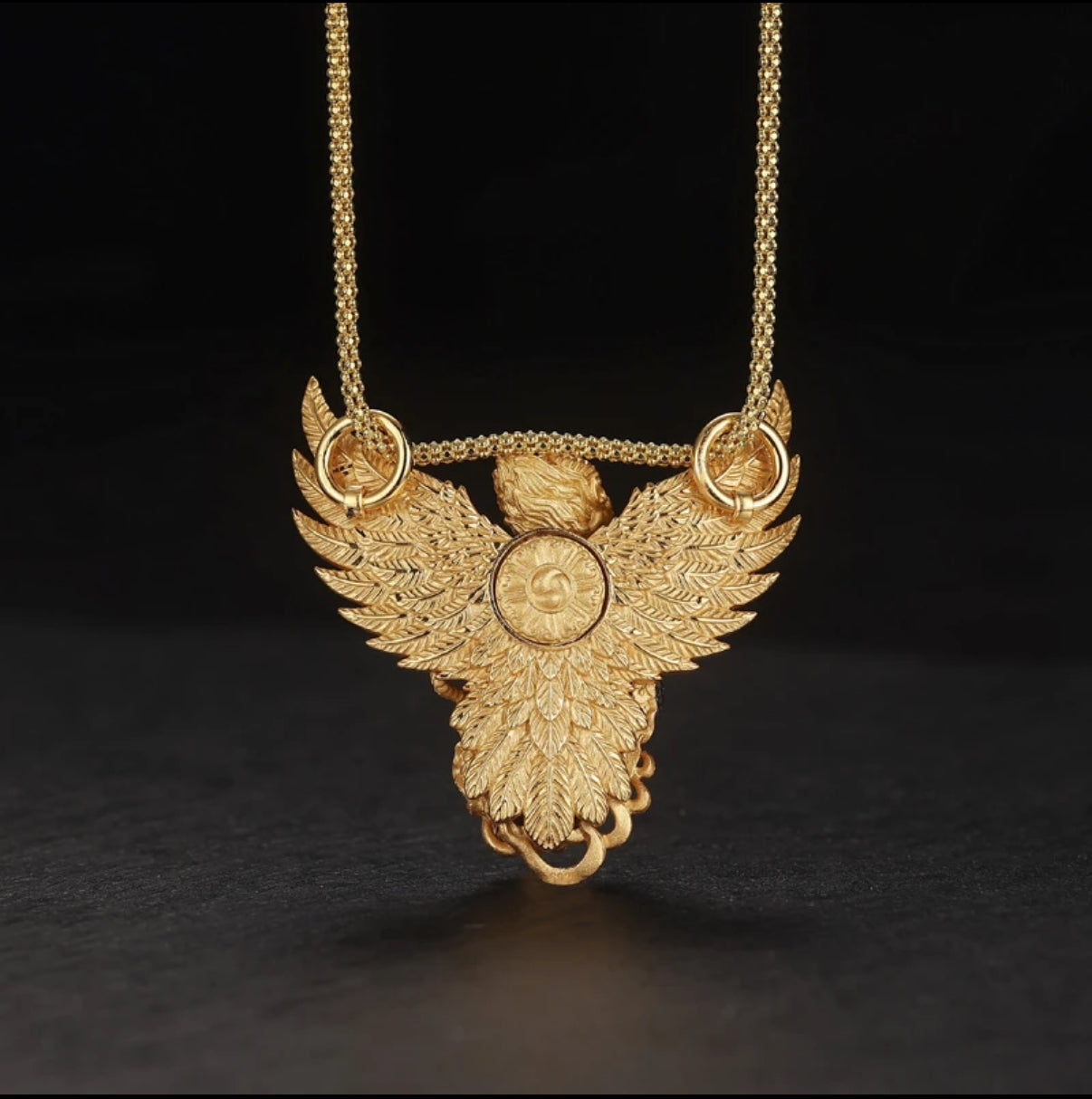 Blessing peace, career take off 925 silver products enamel color gold wing roc bird necklace pendant