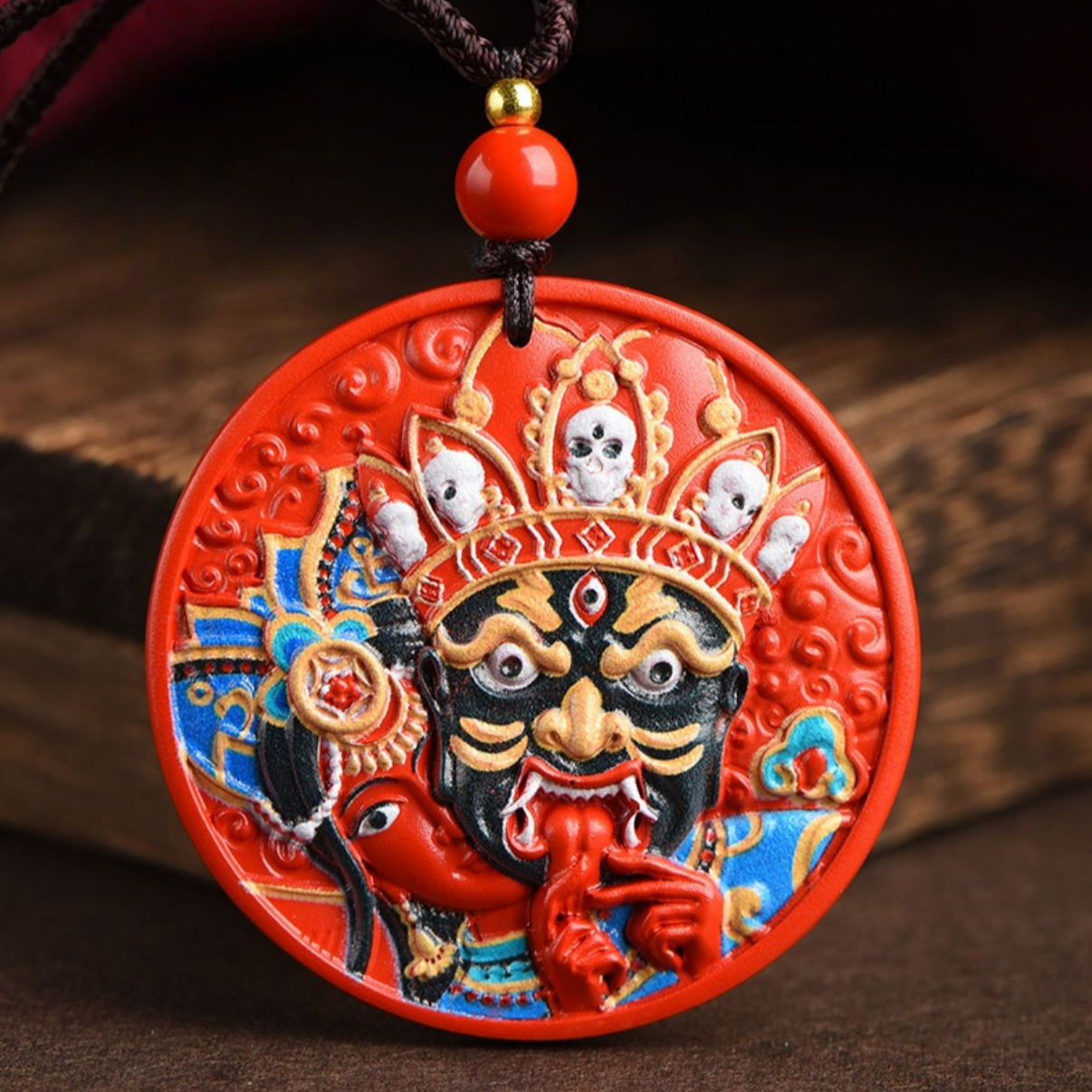Cinnabar Blessing, Wealth and Wisdom Increase, with Cinnabar Goddess of Wealth Zakiram Pendant