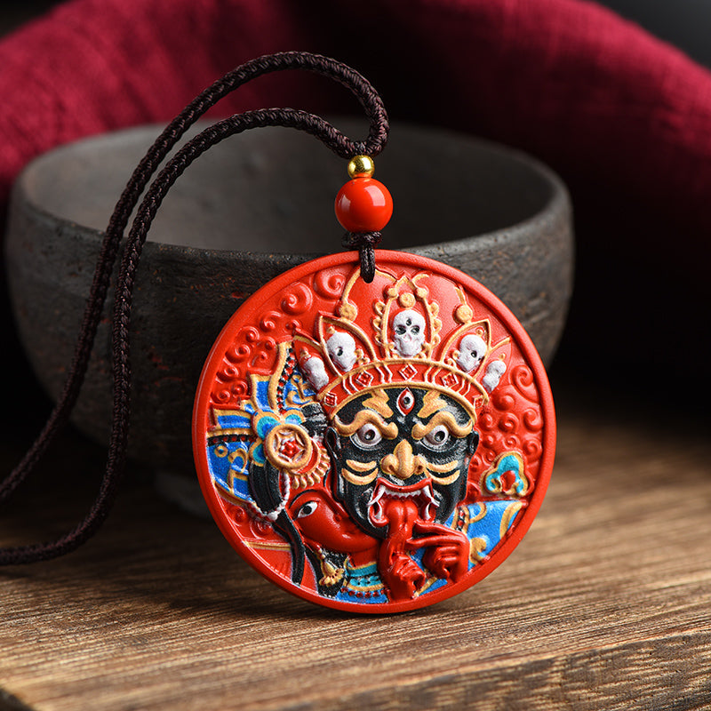 Cinnabar Blessing, Wealth and Wisdom Increase, with Cinnabar Goddess of Wealth Zakiram Pendant