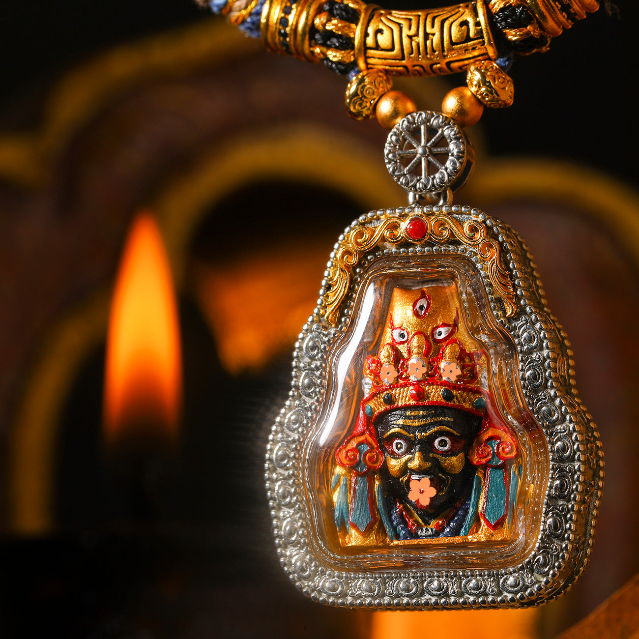 Zakiran blessing, attracting wealth and protecting the body, pure handmade thangka pendant