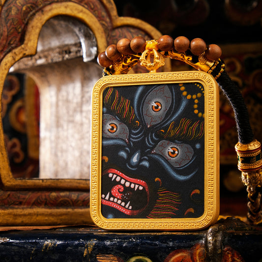 Blessings of the God of War, Destroy Obstacles, Handmade Thangka Dharma Protector Pendant