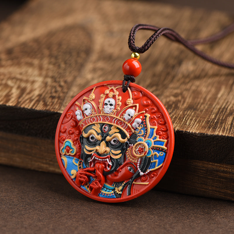 Cinnabar Blessing, Wealth and Wisdom Increase, with Cinnabar Goddess of Wealth Zakiram Pendant
