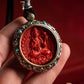 Cinnabar Blessing, Destiny Fortune – Cinnabar & Silver-Inlaid Guardian Buddha Pendant