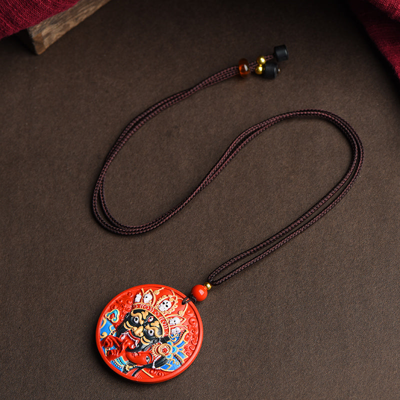 Cinnabar Blessing, Wealth and Wisdom Increase, with Cinnabar Goddess of Wealth Zakiram Pendant