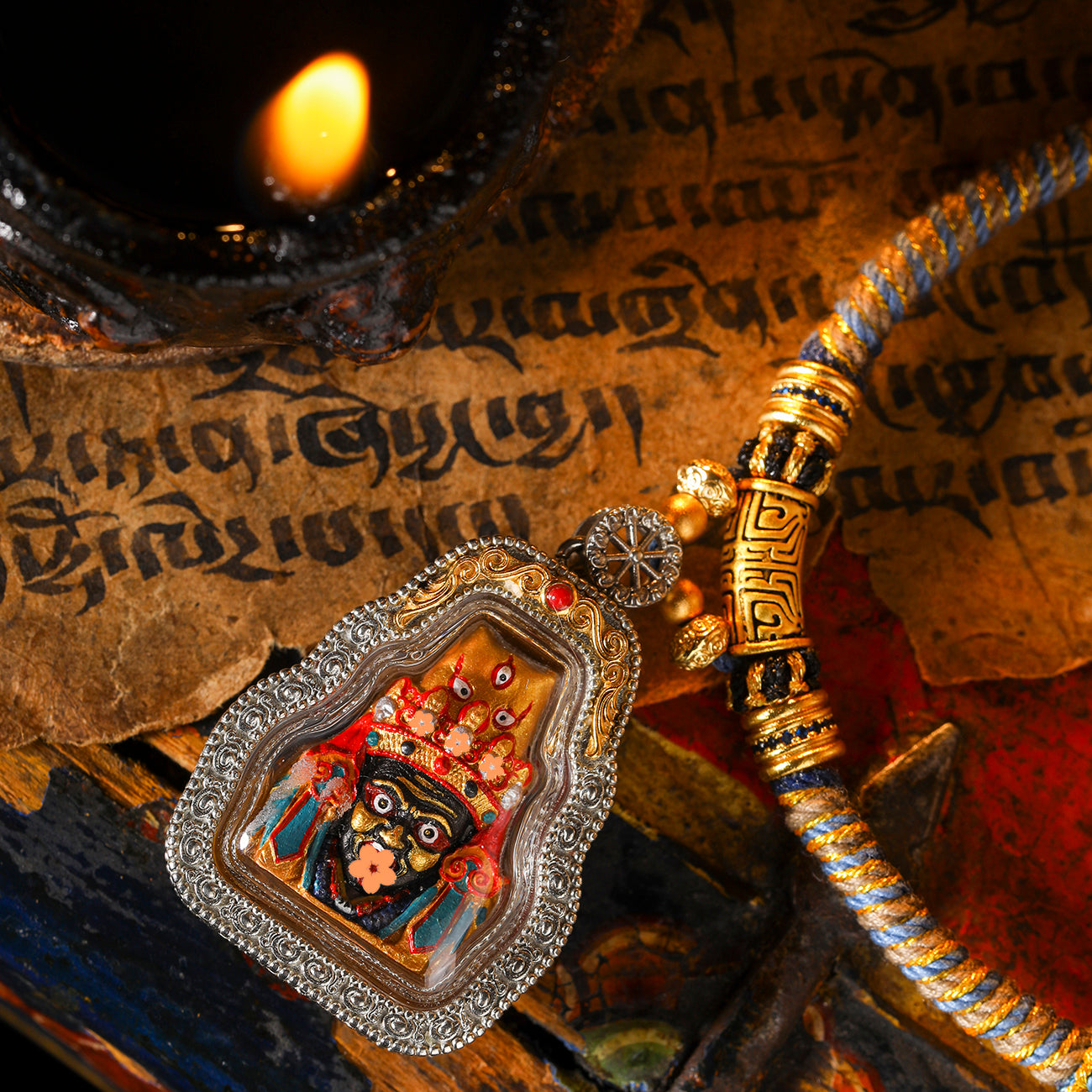Zakiran blessing, attracting wealth and protecting the body, pure handmade thangka pendant