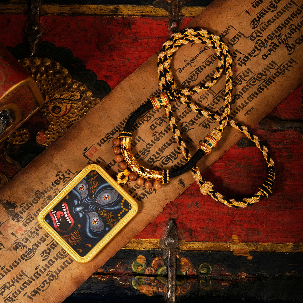 Blessings of the God of War, Destroy Obstacles, Handmade Thangka Dharma Protector Pendant