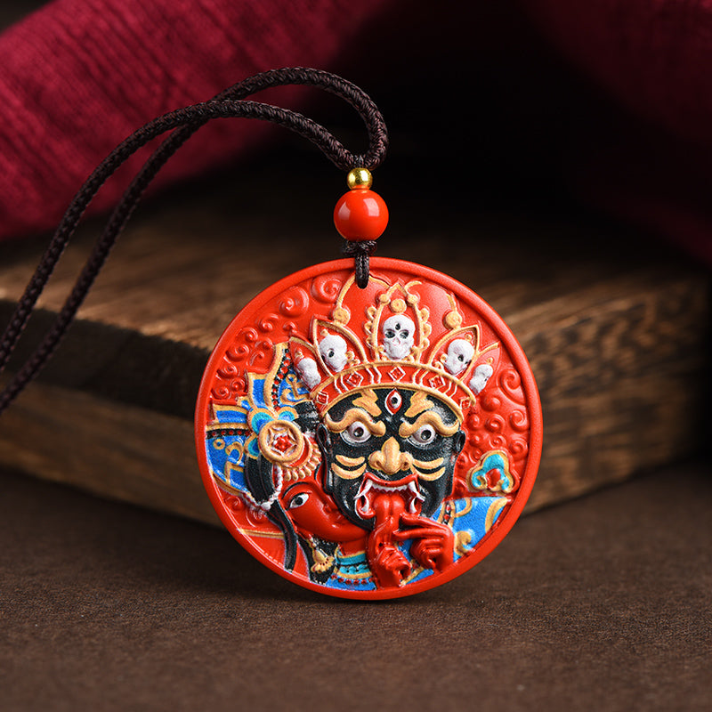 Cinnabar Blessing, Wealth and Wisdom Increase, with Cinnabar Goddess of Wealth Zakiram Pendant