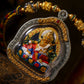 Jinhui Jucai - The Yellow God of Fortune Bestows Blessings, Positive Fortune, Pure Handmade Thangka Inviting Fortune Pendant
