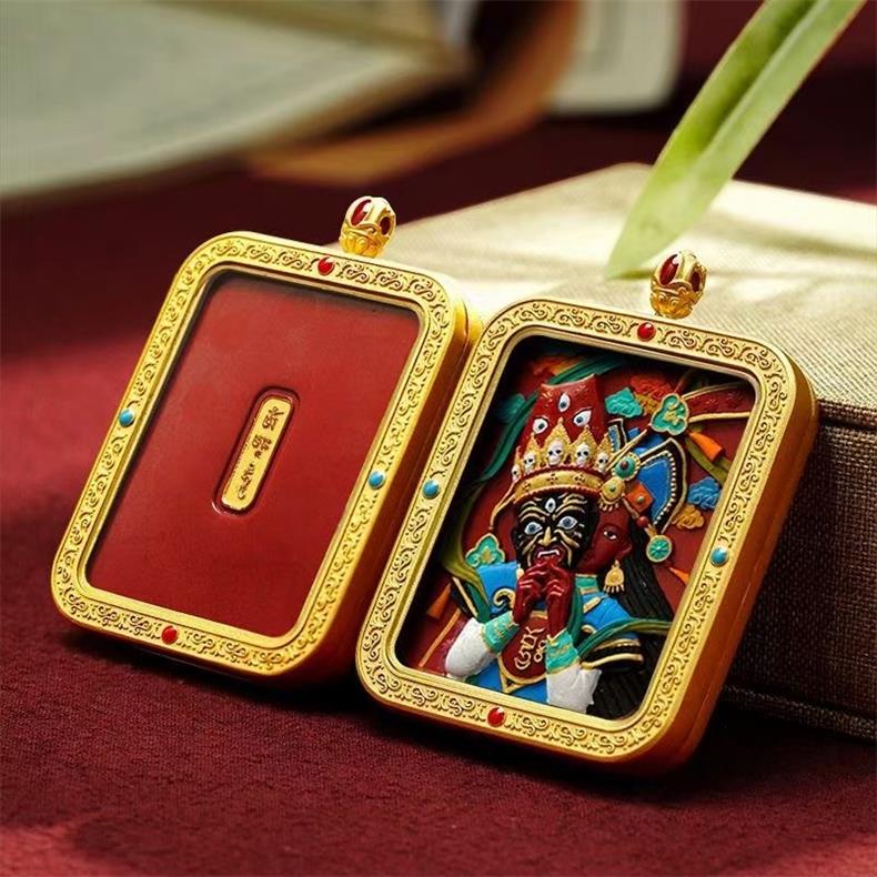 Vermilion Blessings, Constant Fortune - Traditional Thangka Talisman of Your Guardian Buddha