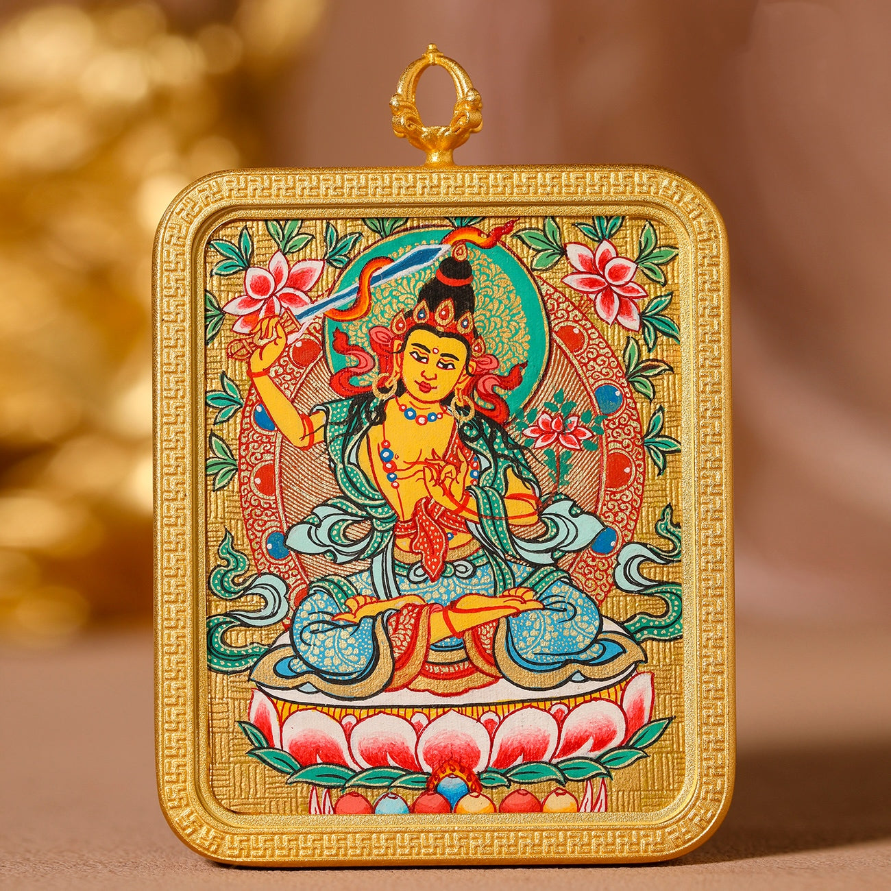 Hand-painted thangkas to protect good fortune and attract wealth.
