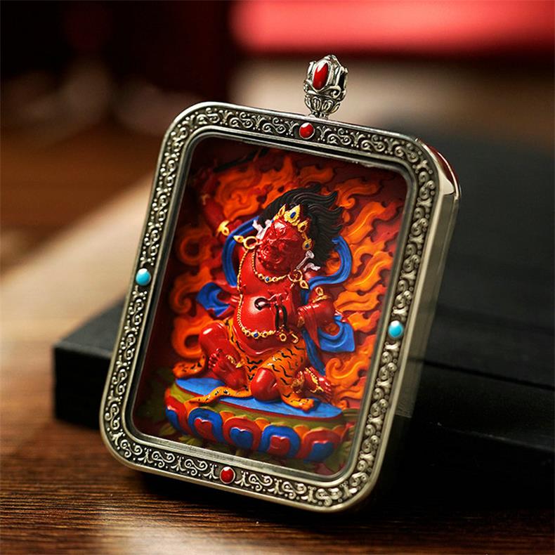 Wisdom and Virtue, Bodhisattva's Blessing, with Cinnabar Cinnabar Tangka Pushyun Manjushri Bodhisattva Lifelong Buddha Pendant