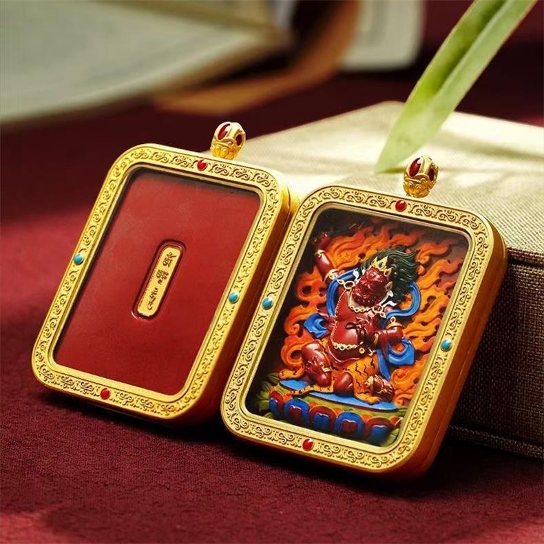 Vermilion Blessings, Constant Fortune - Traditional Thangka Talisman of Your Guardian Buddha