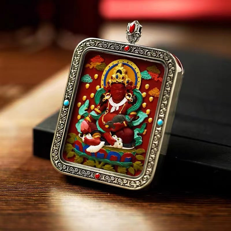 Wisdom and Virtue, Bodhisattva's Blessing, with Cinnabar Cinnabar Tangka Pushyun Manjushri Bodhisattva Lifelong Buddha Pendant