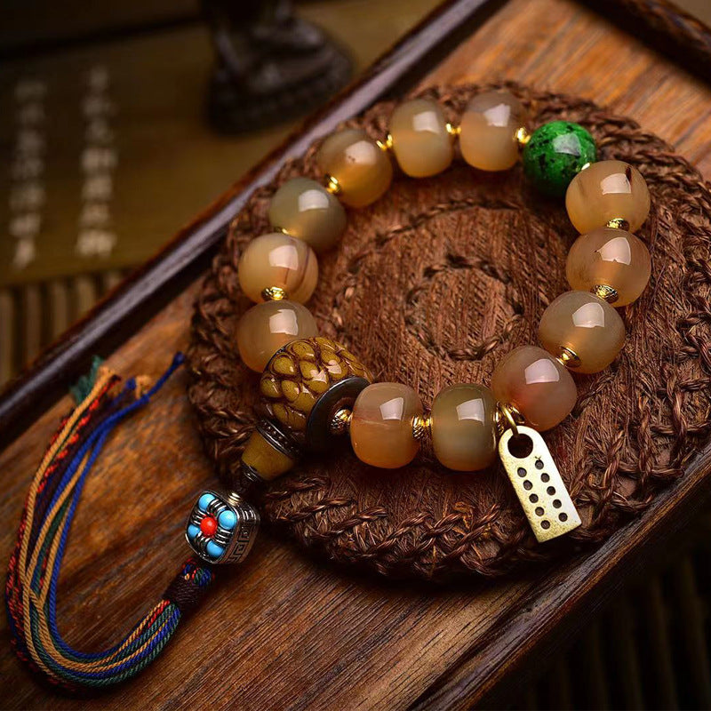 Camel Bone Blessing Bracelet – Infused with Sky Iron & Lapis Symbol of Protection