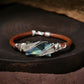 Love guardian stone, labradorite cowhide bracelet