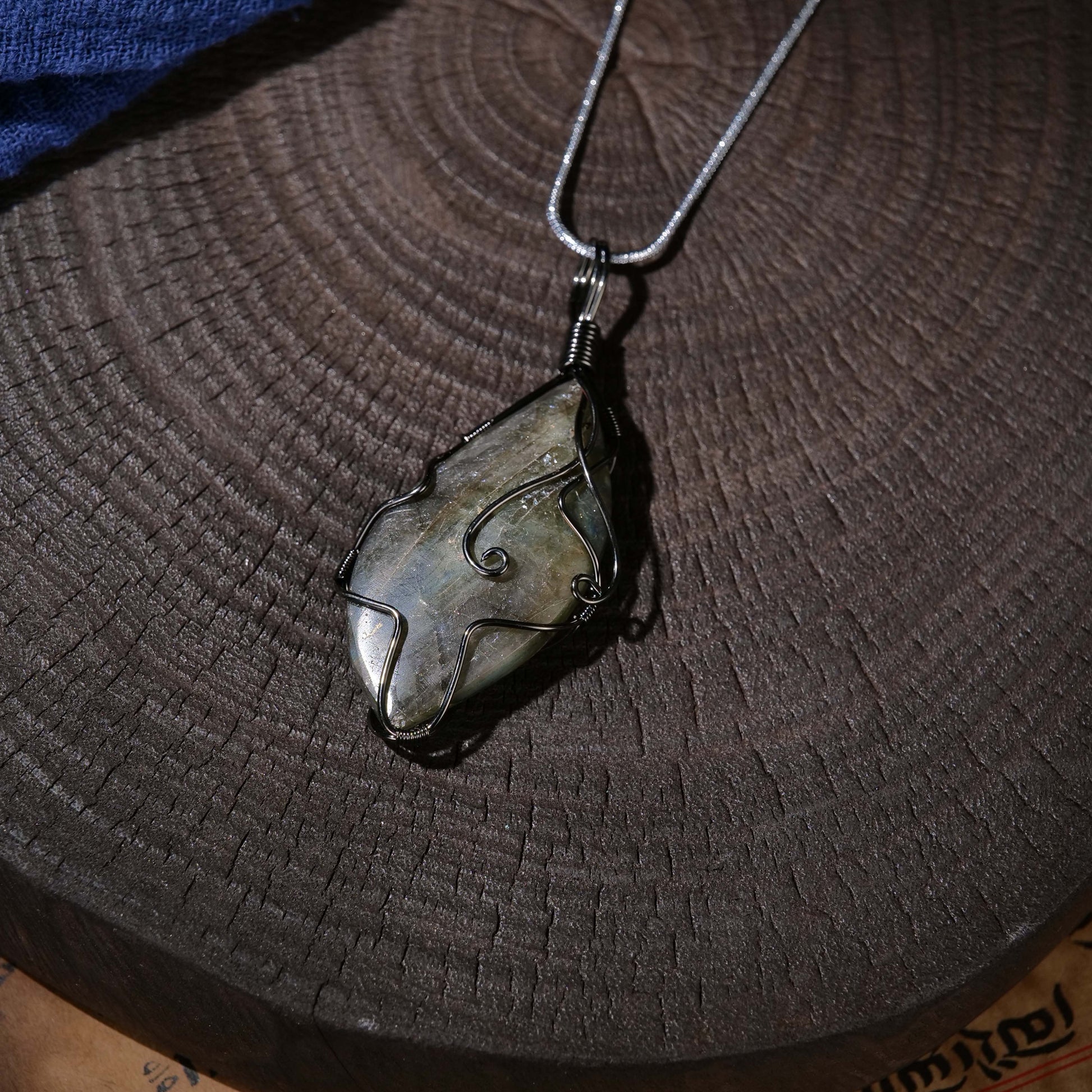 Turning Fortune, Twin Blessings A Labradorite Talisman Necklace