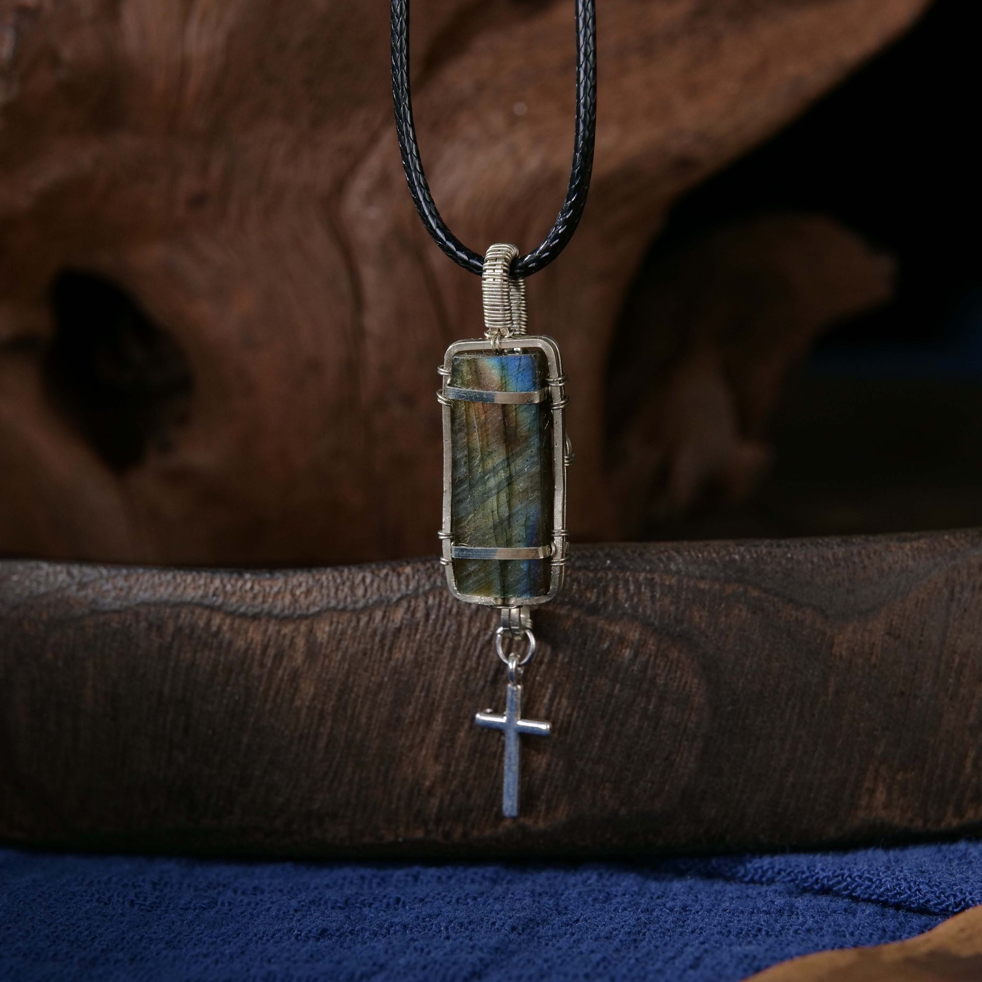 Rebirth, Redemption & Love labradorite Cross Pendant Necklace