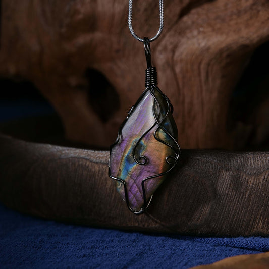 Turning Fortune, Twin Blessings A Labradorite Talisman Necklace