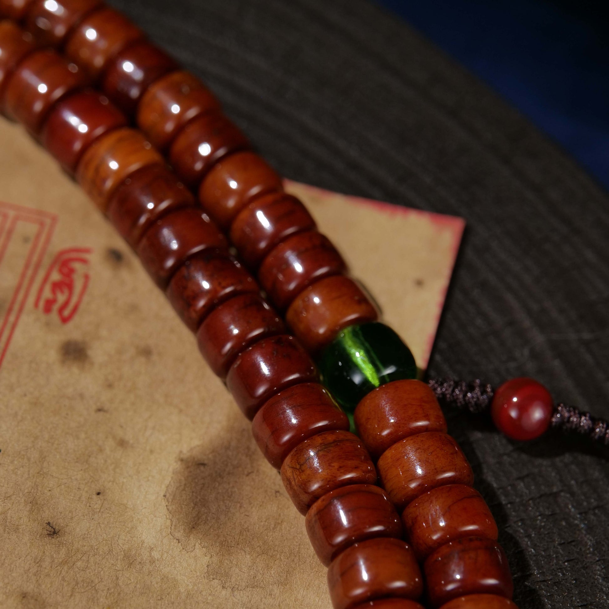 Add Wealth, Eliminate Difficulties, Good Wish Dale Pendant, Beef Bone Multi-Ring String