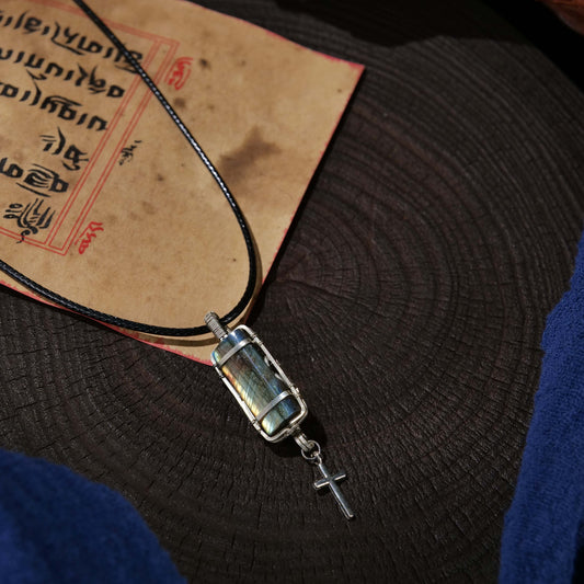 Rebirth, Redemption & Love labradorite Cross Pendant Necklace