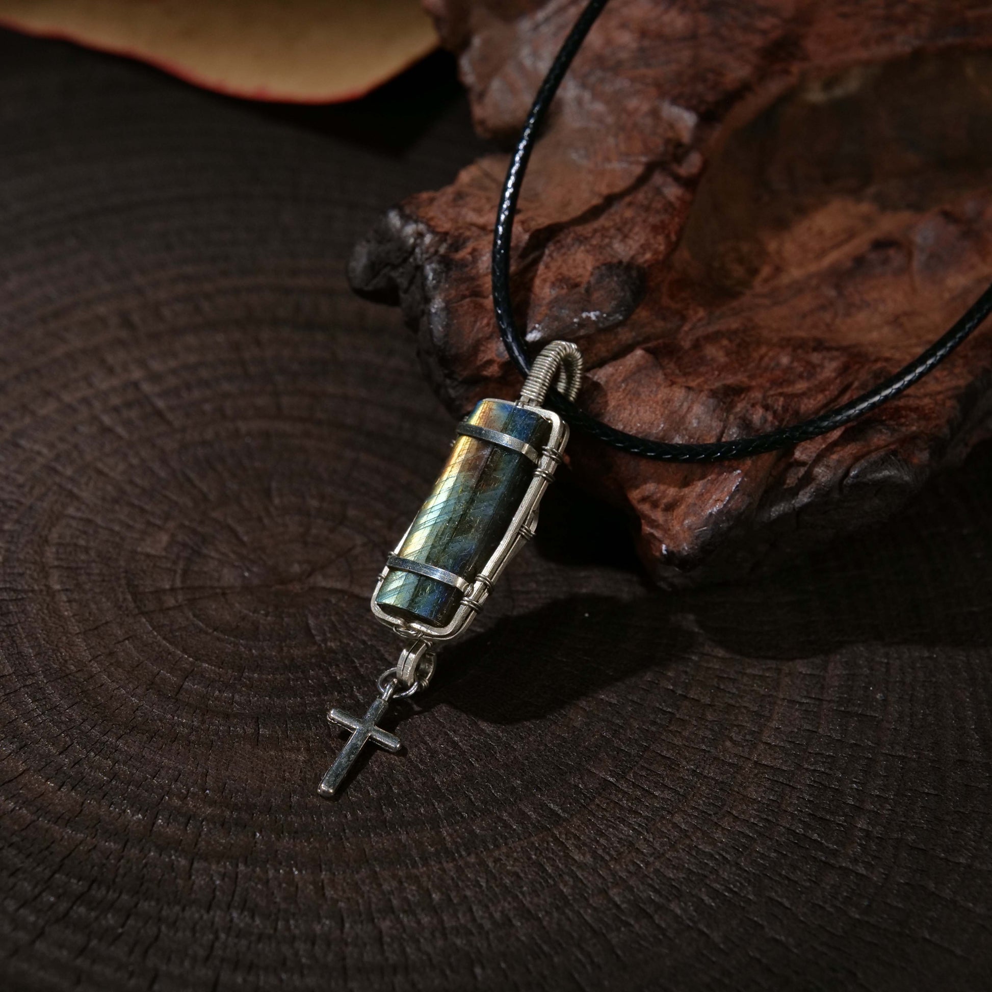 Rebirth, Redemption & Love labradorite Cross Pendant Necklace