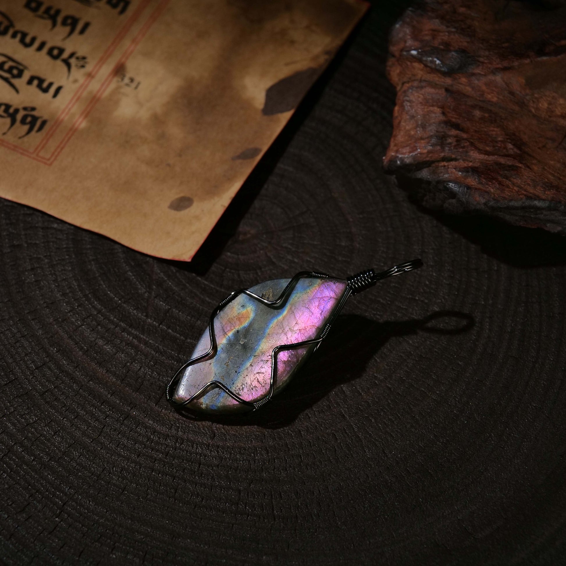 Turning Fortune, Twin Blessings A Labradorite Talisman Necklace