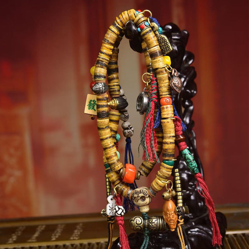 Festival Blessing Bracelet – Camel Bone with Mixed Tibetan Charms
