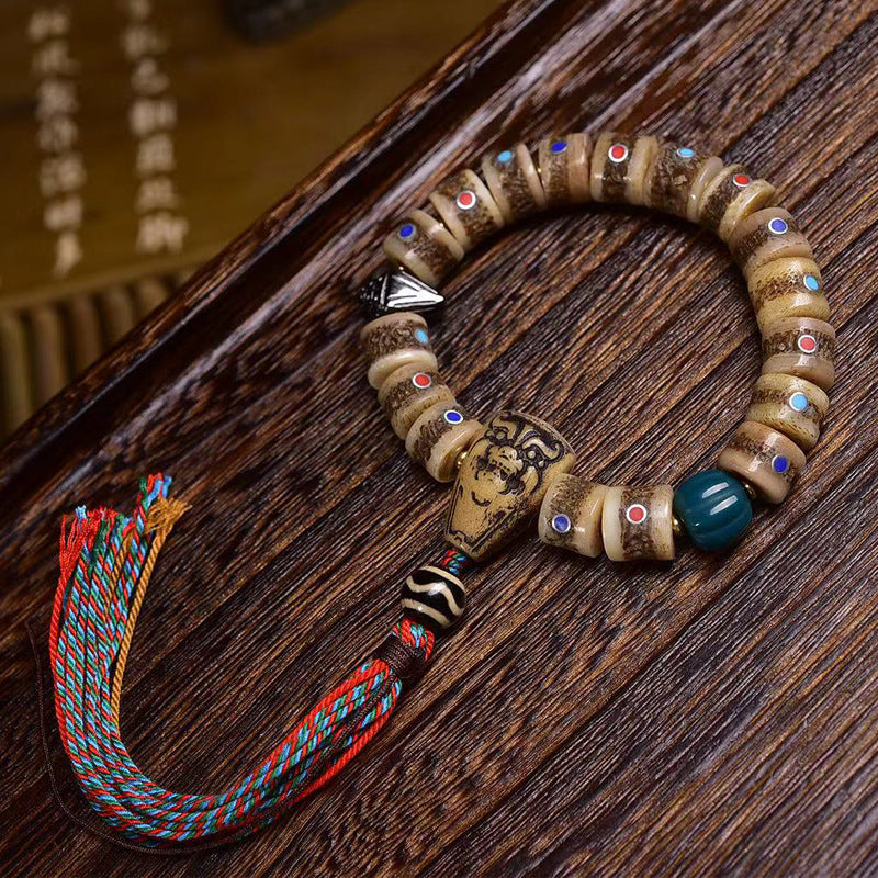Guardian Spirit Mala – Camel Bone Beads with Sacred Talisman Pendant