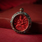 Cinnabar Blessing, Destiny Fortune – Cinnabar & Silver-Inlaid Guardian Buddha Pendant