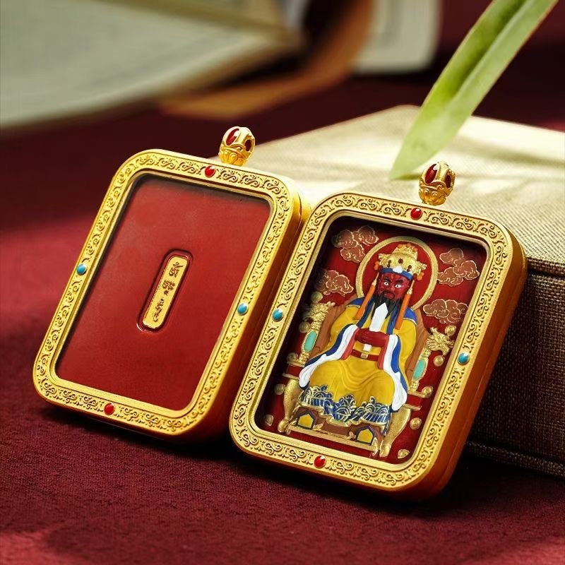 Vermilion Blessings, Constant Fortune - Traditional Thangka Talisman of Your Guardian Buddha