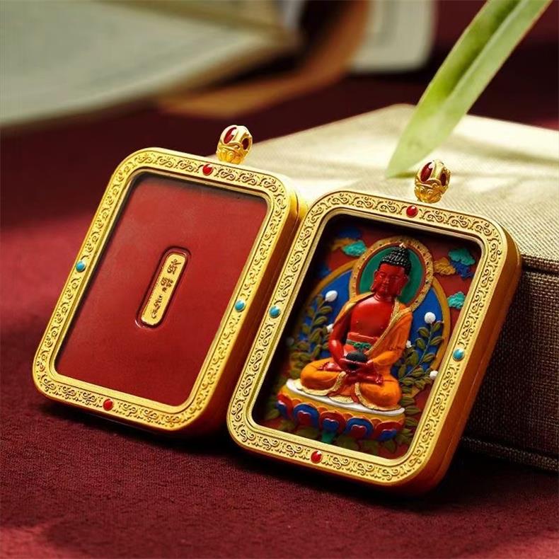 Vermilion Blessings, Constant Fortune - Traditional Thangka Talisman of Your Guardian Buddha